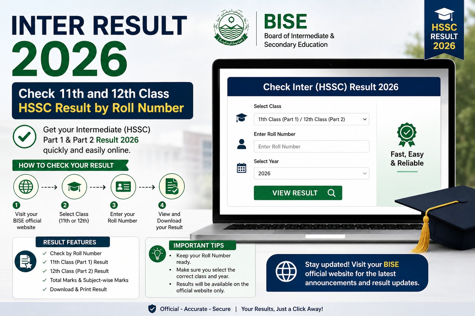 Inter Result 2026: Check 11th and 12th Class HSSC Result by Roll Number